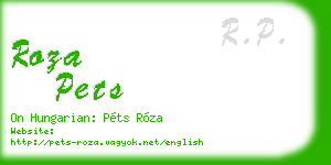 roza pets business card